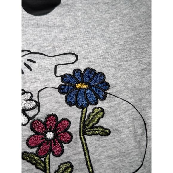 Women's Disney Mickey Mouse With Embroidered Flowers/Butterflies T-Shirt Large - Picture 3 of 8